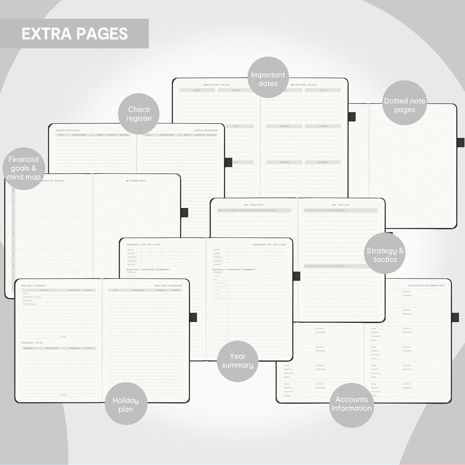 Detalle 2 de &And Per Se BUD-01 Budget Planner, A5 Undated Hardcover with Expense Tracker
