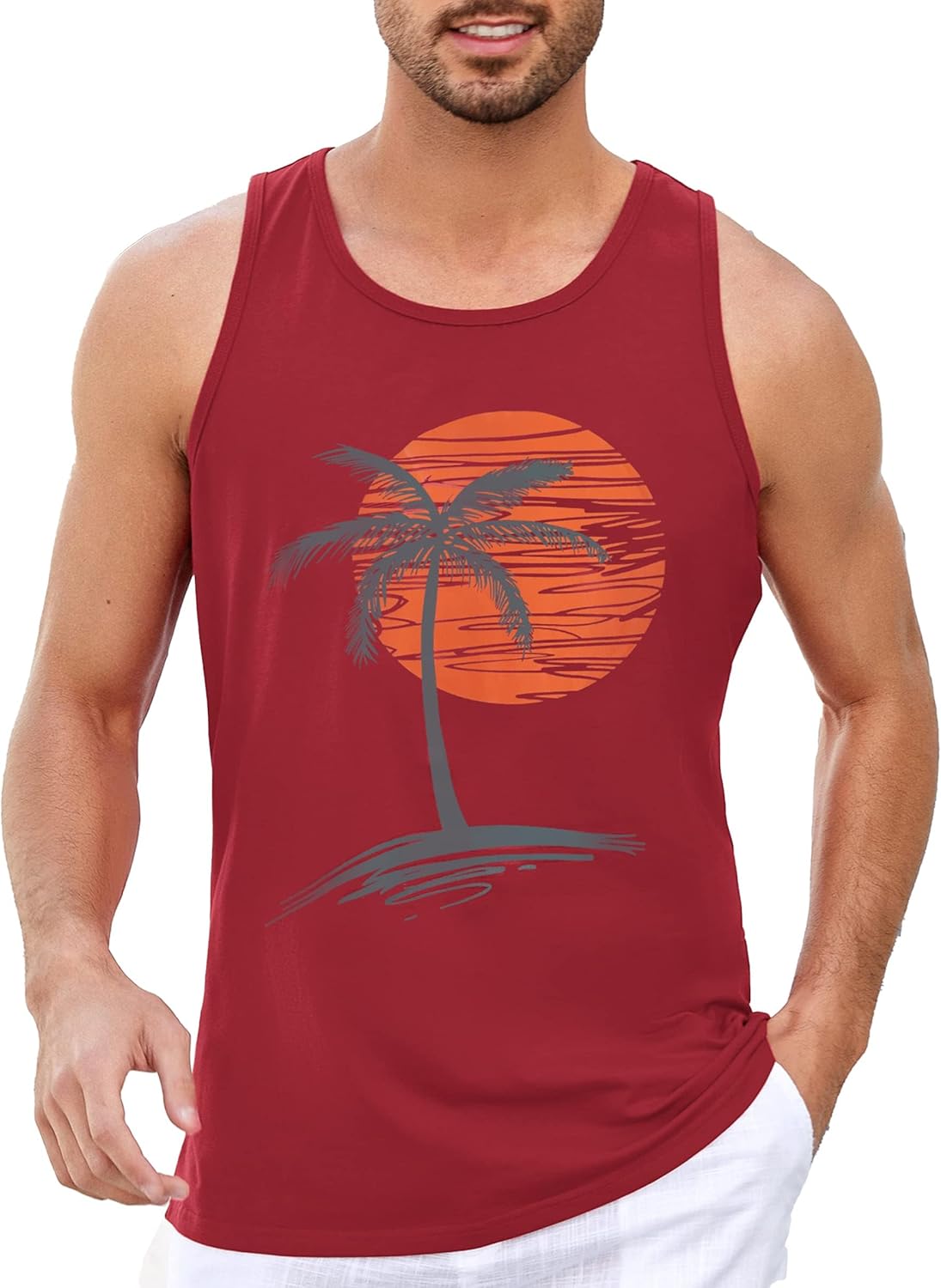 Thumbnail 6 de Runcati Printed Tank Top Herren – Ärmelloses Fitness-Shirt aus Baumwolle mit Vintage Druck