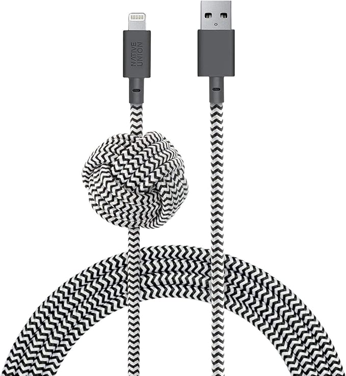 Detalle de Native Union Night Cable 3m MFi Lightning a USB ⚡ Reforzado