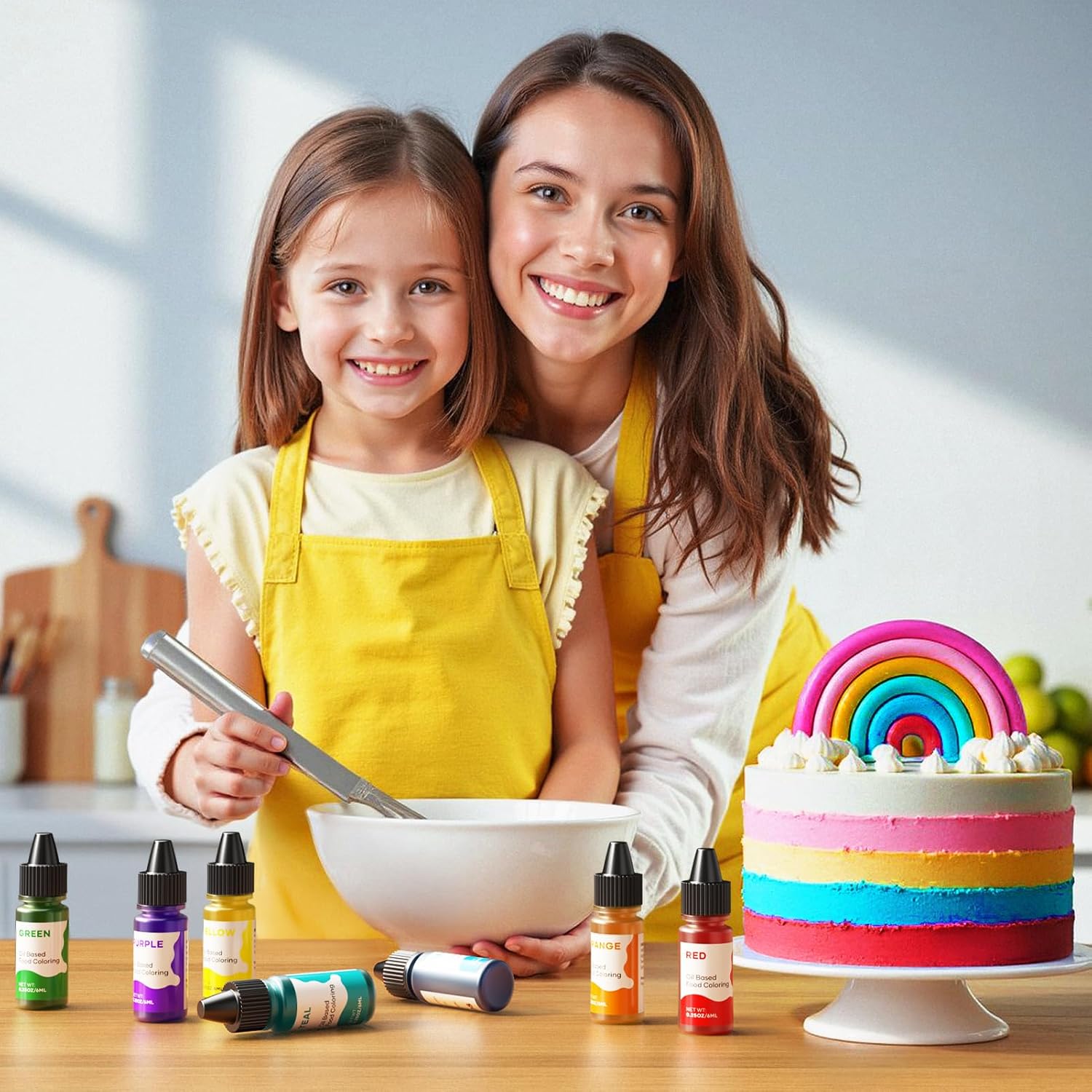 Detalle 2 de Cherrysea Oil-Based Food Coloring Set for Chocolate, 7 Colors, 6 ml Bottles