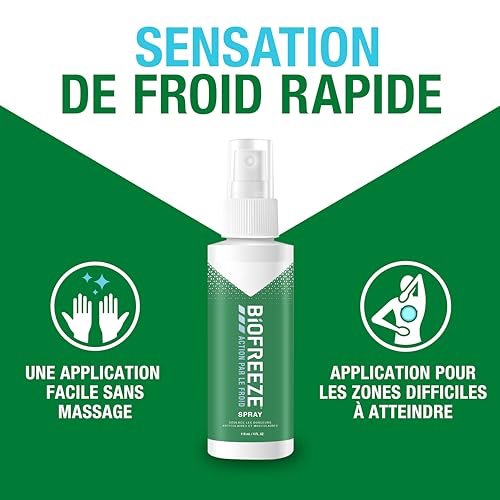 Detalle de Biofreeze Spray Action par le Froid – Soulage les douleurs musculaires et articulaires (118 ml)