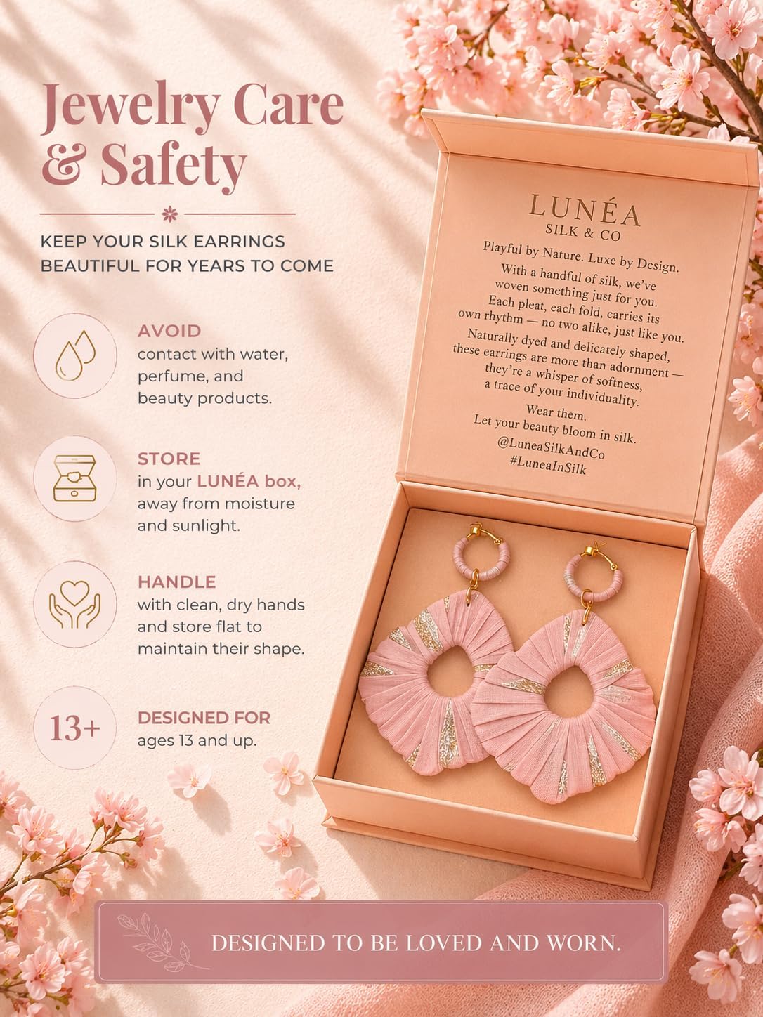 Thumbnail 6 de LUNÉA Statement Earrings, Silk-Wrapped
