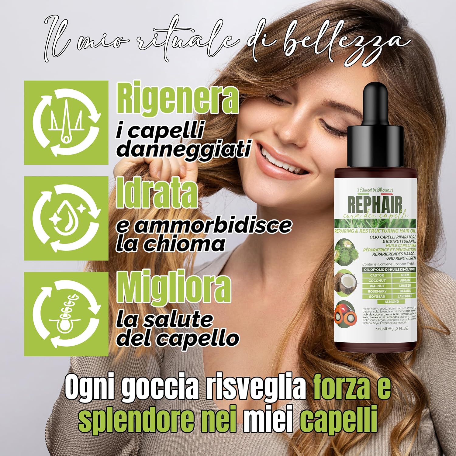 Detalle de Olio Capelli Rosmarino Rephair 100 ml