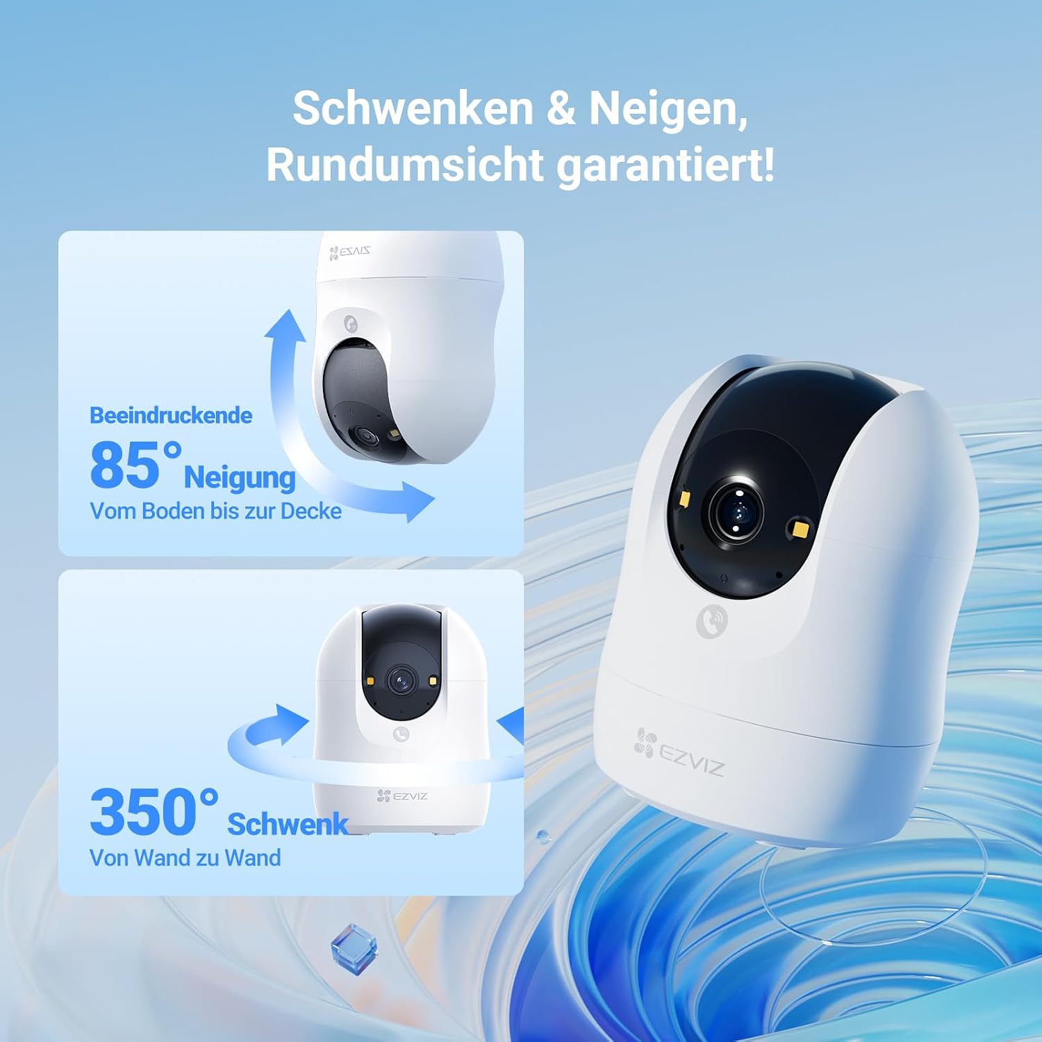 Thumbnail 4 de EZVIZ C6N G1 4K Überwachungskamera Indoor – 2er Pack, 360° PTZ, Farbnachtsicht, Zweiwege-Audio, Alexa kompatibel