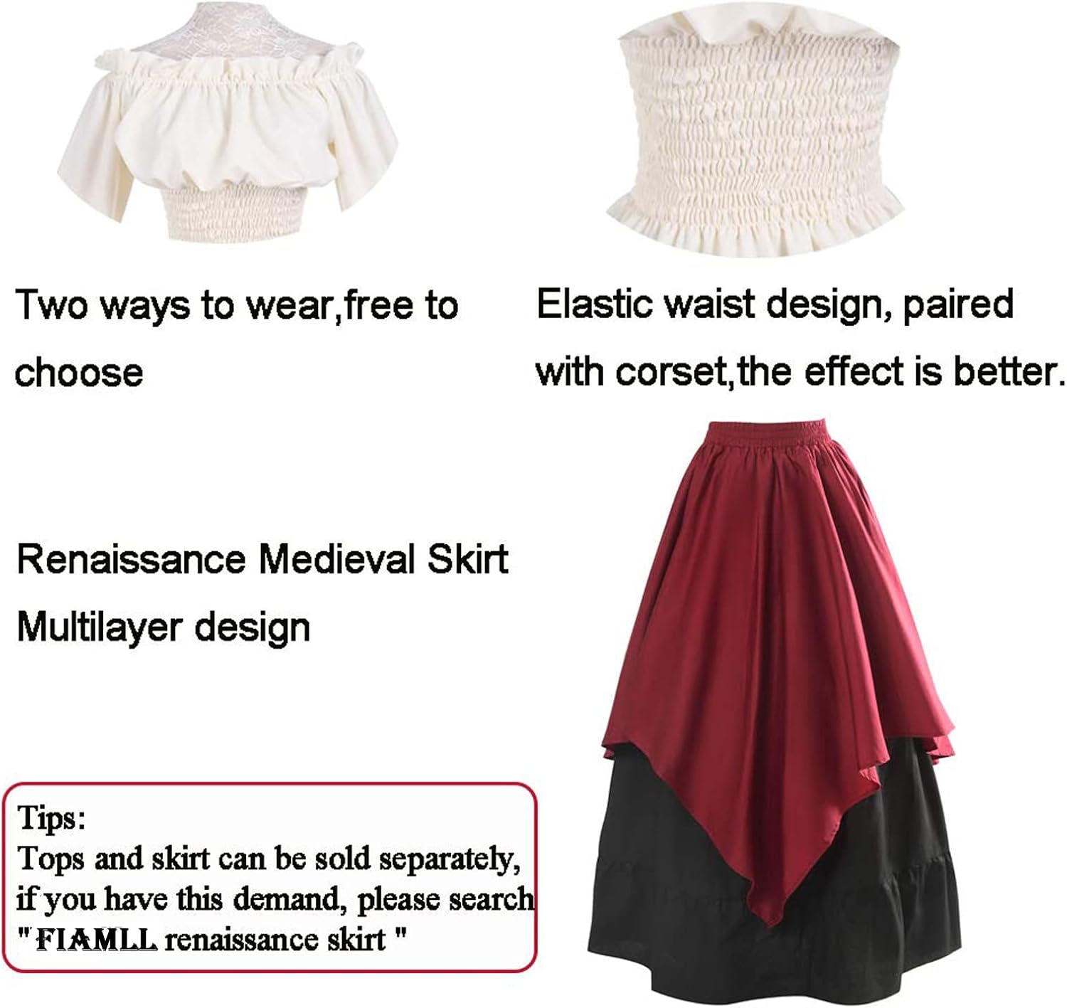 Thumbnail 6 de Fiamll Renaissance Kleid Damen Maxikleid S