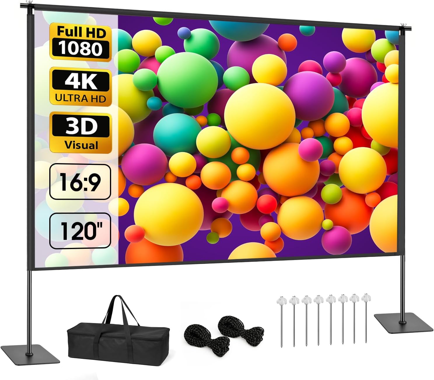 120" Outdoor Projector Screen with Stand