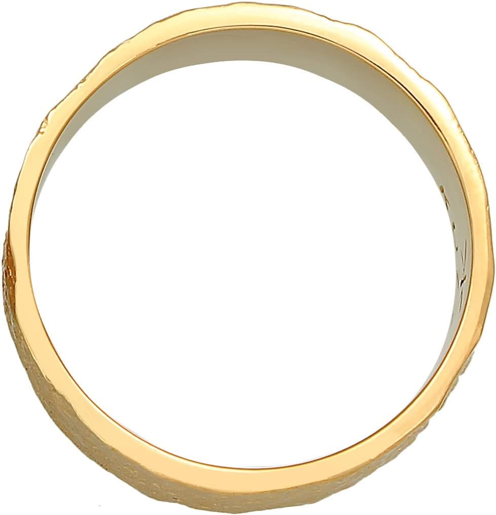 Thumbnail 2 de Kuzzoi Herrenring (9 mm) aus 925 Sterling Silber vergoldet – massiv handgeschmiedet im Used Look (Ringgrößen 60–66)