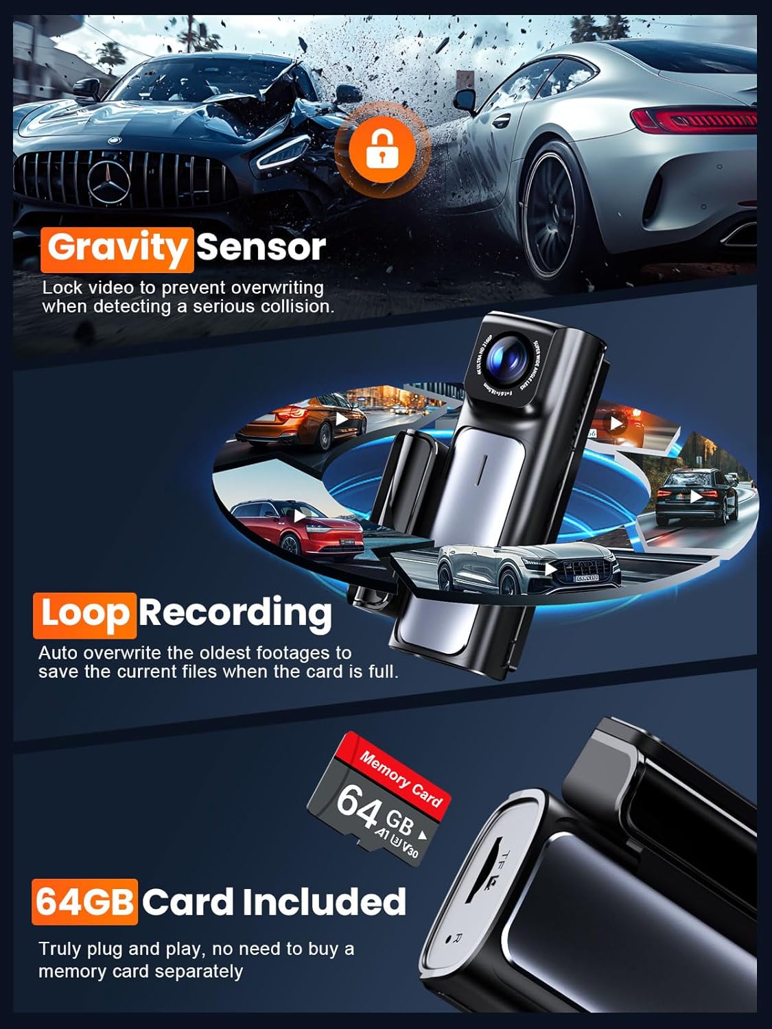 Thumbnail 5 de Affver 4K Dash Cam Front & Rear