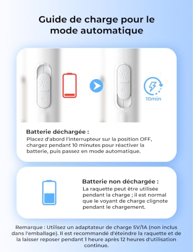 Thumbnail 10 de YISSVIC Raquette Électrique Insectes 4000 V, 1500 mAh, Base Stable, UV 365 nm – Anti-Moutiques et Anti-Mouches