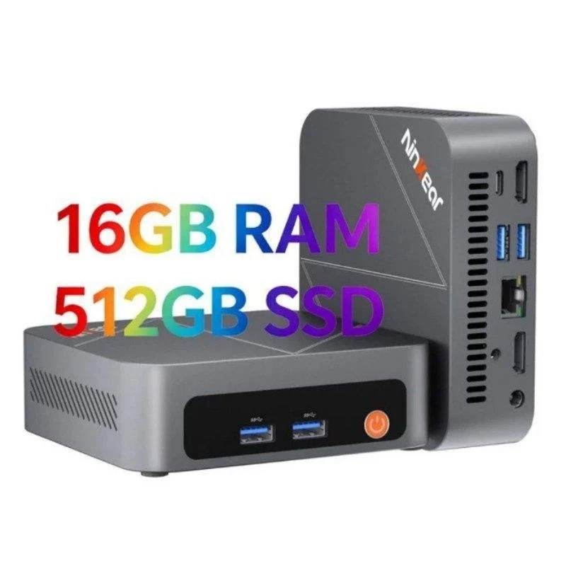 Detalle de Ninkear M7: Mini PC AMD Ryzen 5 7430U, 16 GB / 512 GB SSD, Radeon Graphics, Windows 11 y triple salida de vídeo