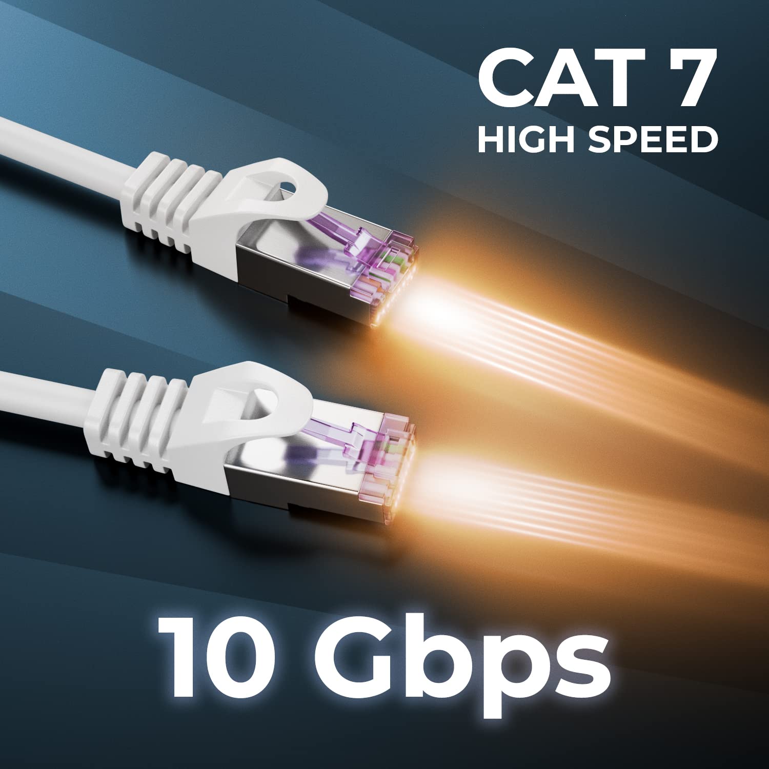 Thumbnail 2 de deleyCON 15m CAT7 Netzwerkkabel – 10 Gigabit, S/FTP PiMF Schirmung, Kupfer, RJ45 Patchkabel, Weiß