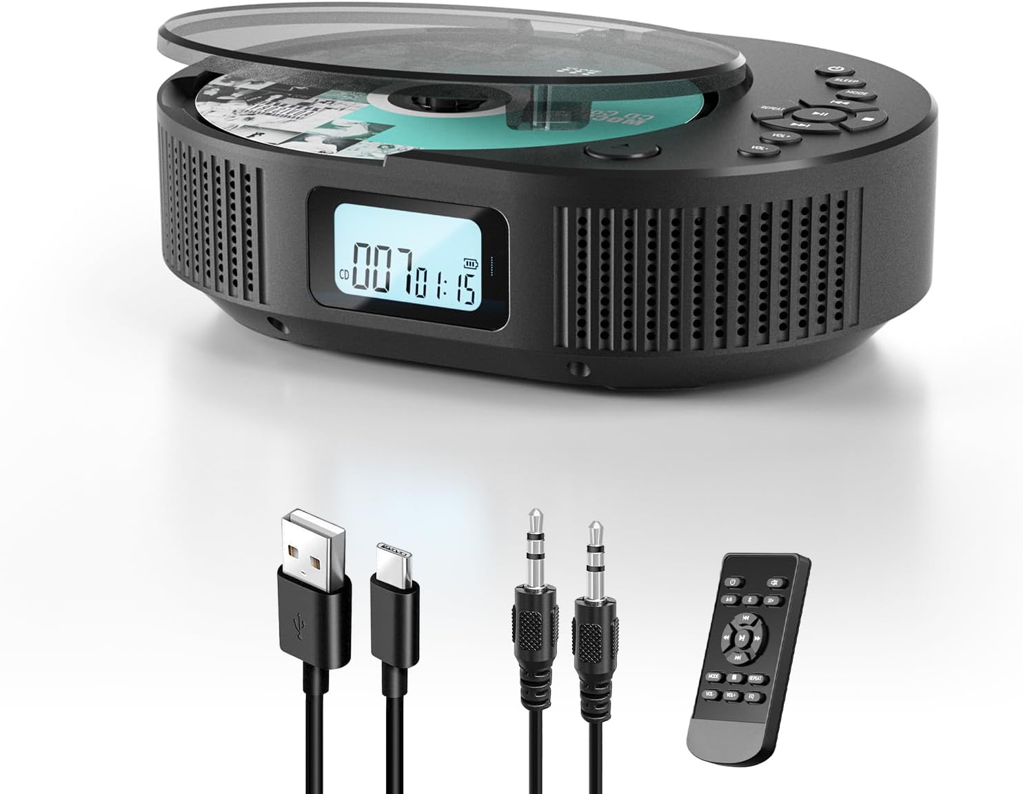2211B Portable CD Player with Bluetooth speaker