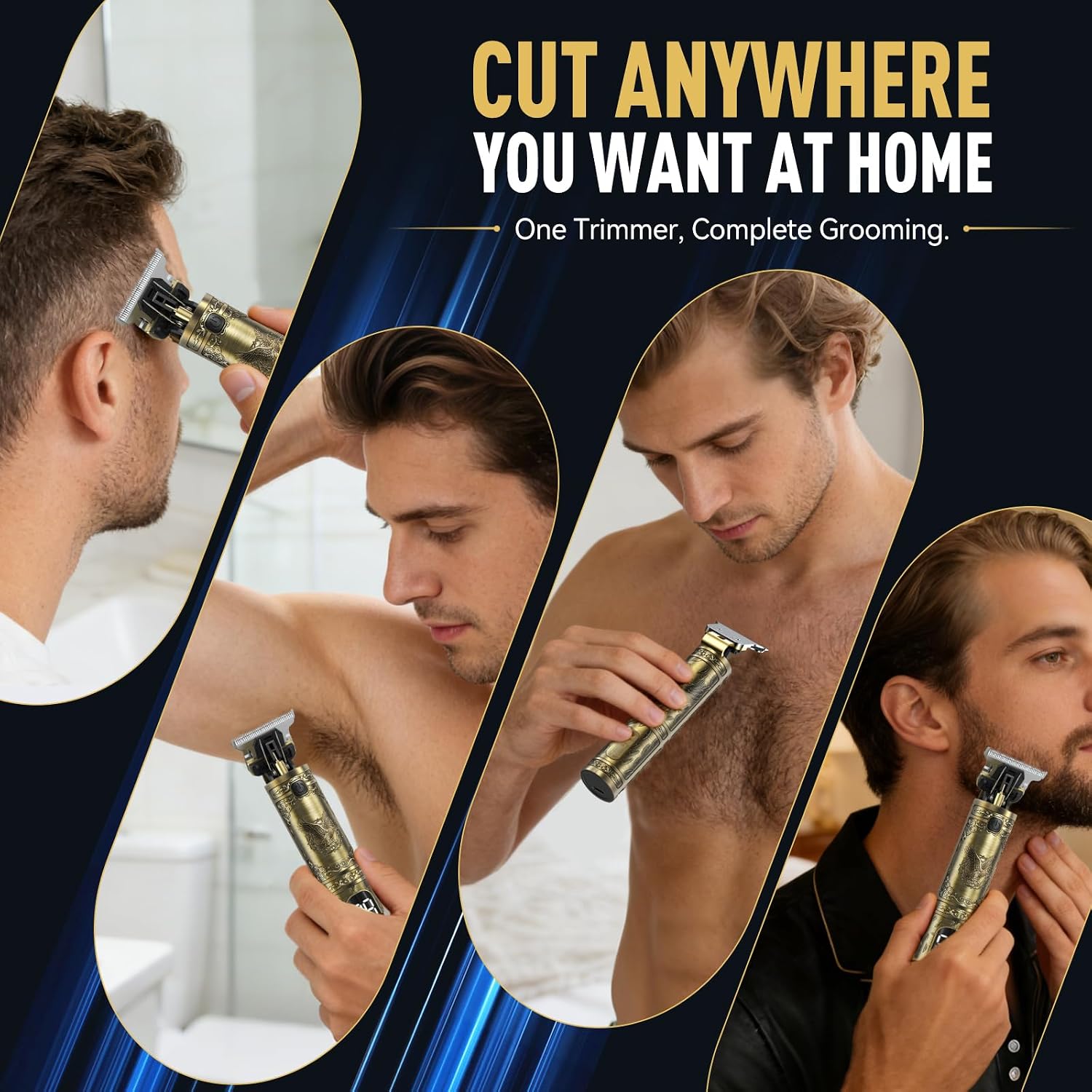 Detalle 2 de Solati Beard Trimmer for Men: Premium Titanium Blades, LCD Display and 300-Minute Cordless Runtime