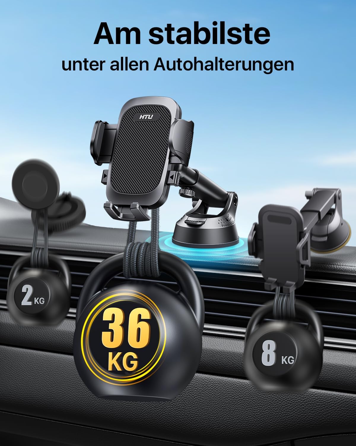 Detalle 2 de Militär-Klasse 4-in-1 Handyhalterung 36 kg