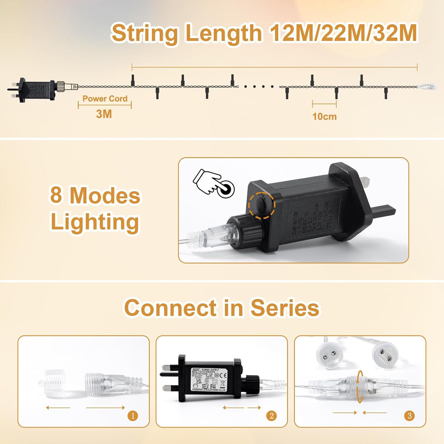 Thumbnail 5 de Zorela Fairy Lights Plug In – 15m, 120 LED, IP44, 8 Modes