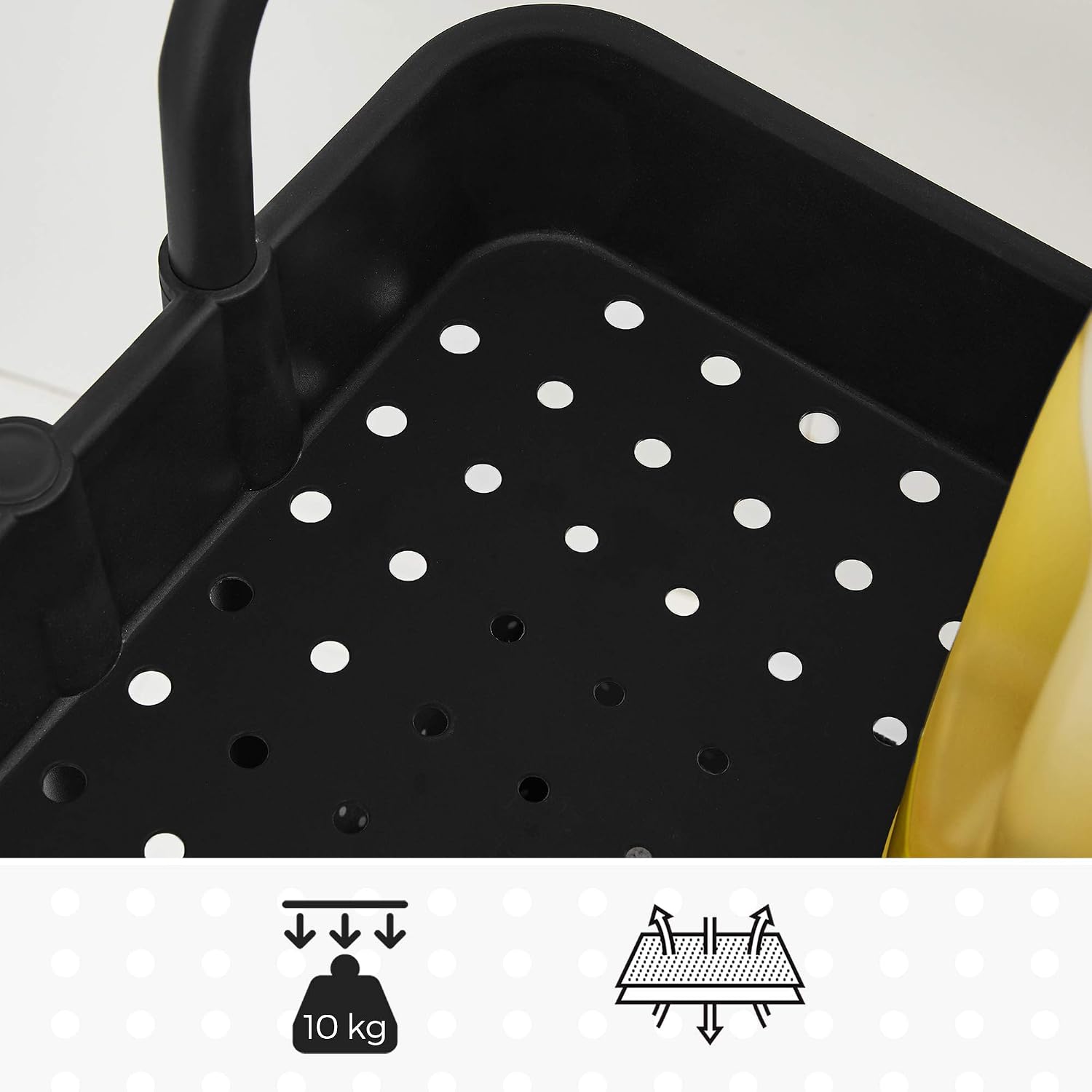 Thumbnail 6 de SONGMICS BSC067B01 3-Tier Rolling Cart with Steel Frame and Plastic Baskets