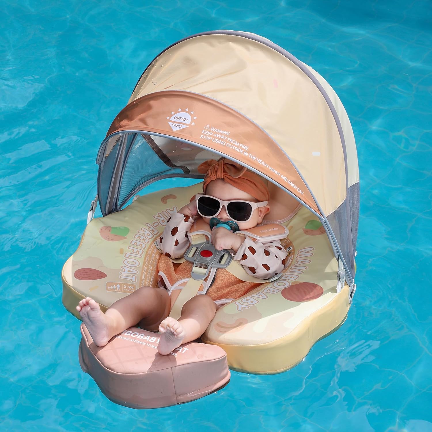 Thumbnail 4 de Mambobaby Float Add Tail Baby/Infant Swim Float with Canopy (Limited Edition Yellow)