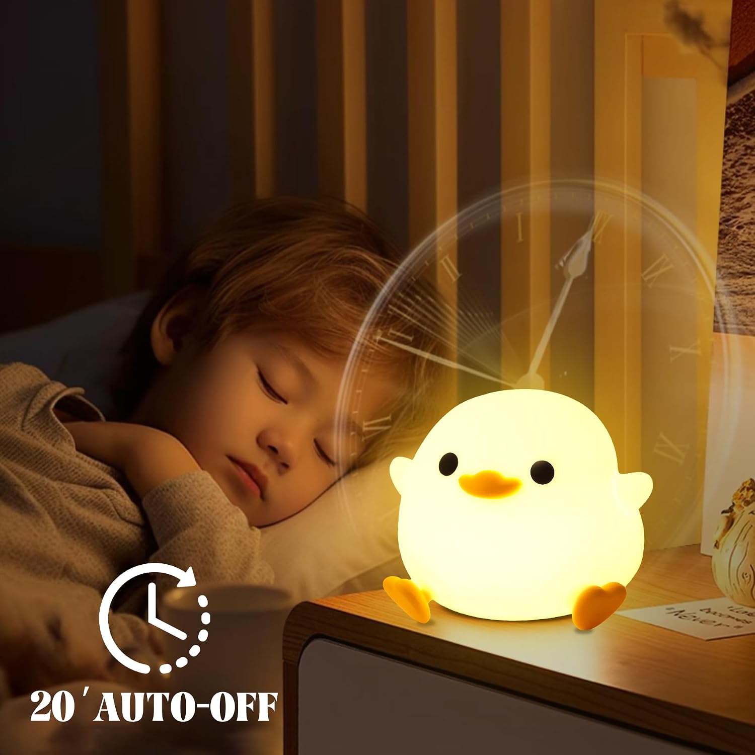 Detalle de YuanDian Dodo Duck LED Nachtlicht – wiederaufladbare Silikon-Entenlampe mit Touch-Sensor