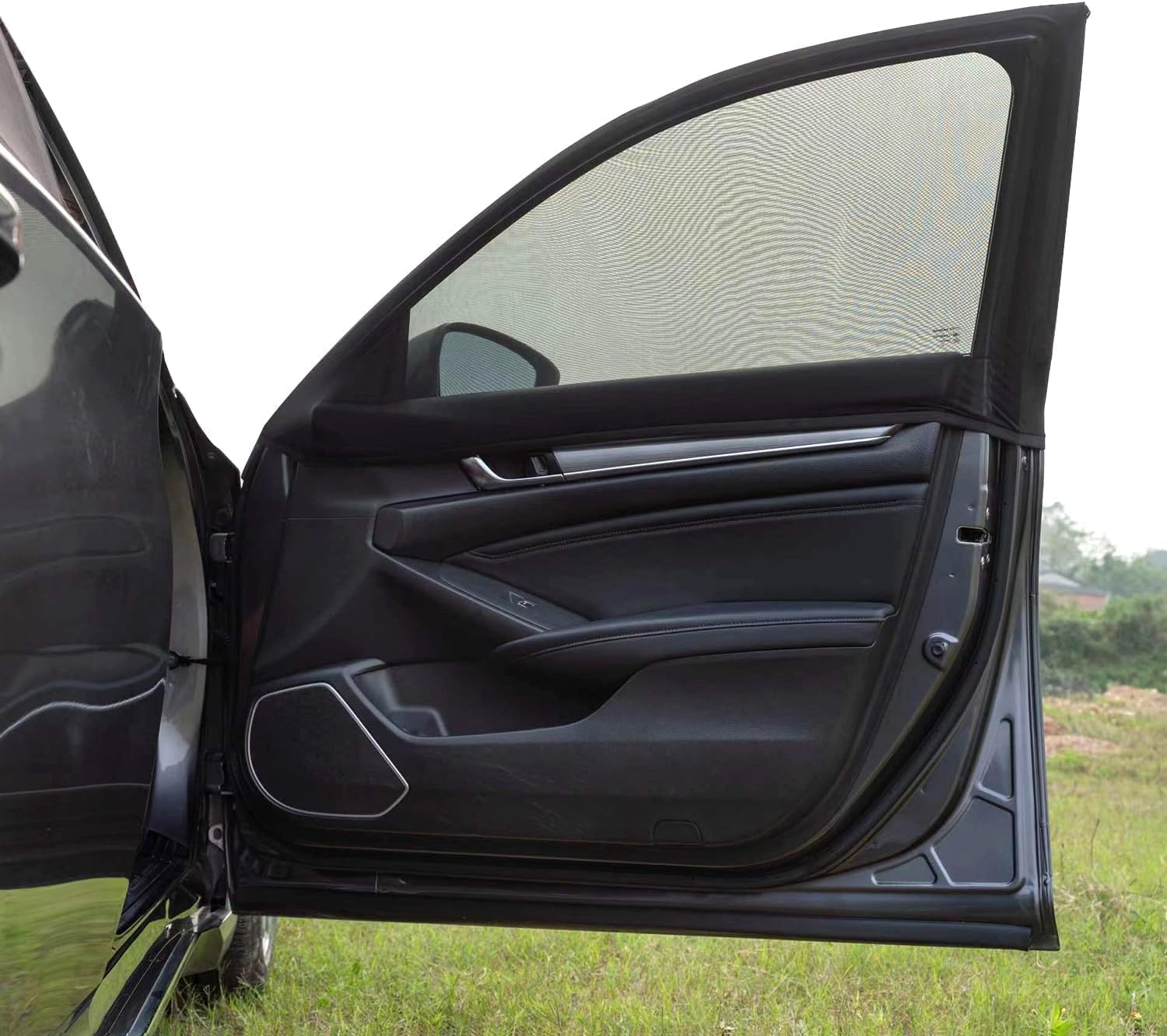 Detalle 2 de Yayalovehomee Car Rear Side Window Shades, Black Polyester Mesh, 2-Pack