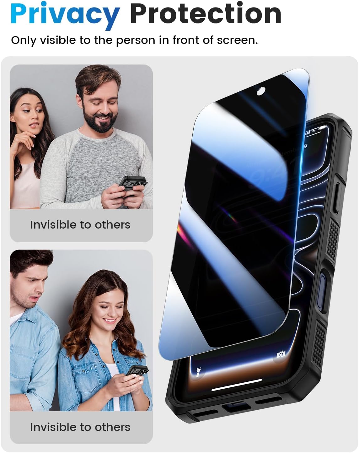 Detalle de Doeshine Case for iPhone 17 Pro Max with Privacy Screen and Slide Camera Cover
