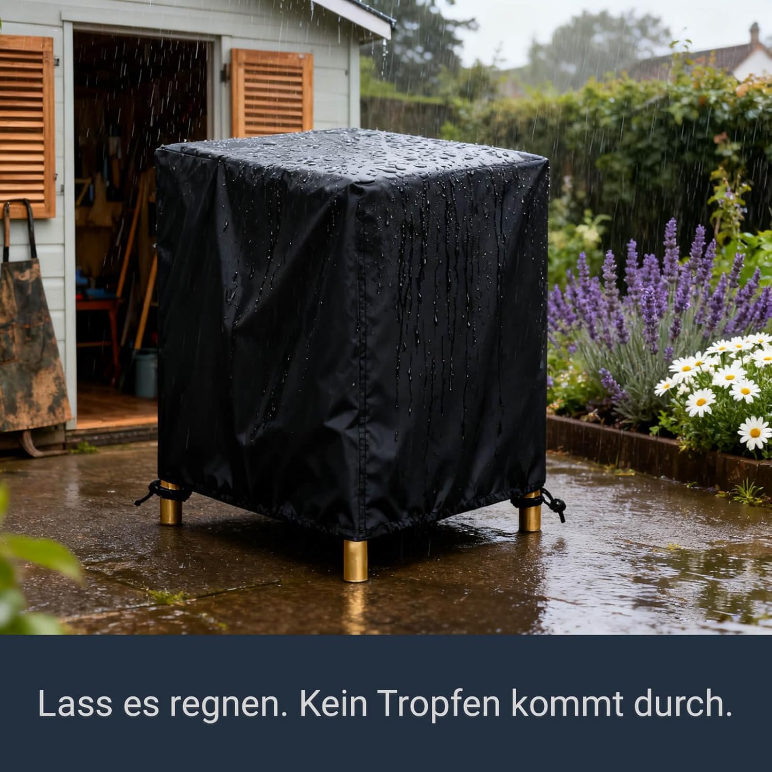 Detalle de Awnic Gartenstuhl Schutzhülle – Wasserdicht, windfest und jahresbeständig (68x68x110 cm, Oxford Stoff)