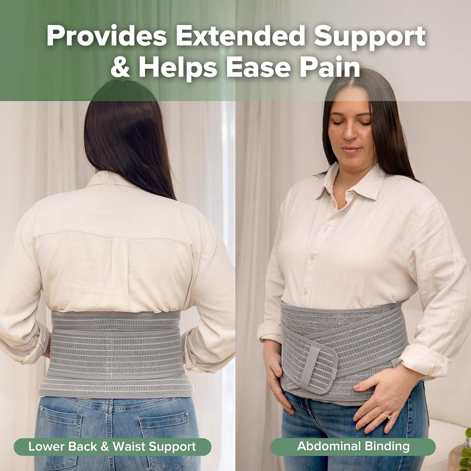 Thumbnail 3 de haakaa Ceinture abdominale post-partum : bandage souple réglable pour la récupération après accouchement naturel ou césarienne