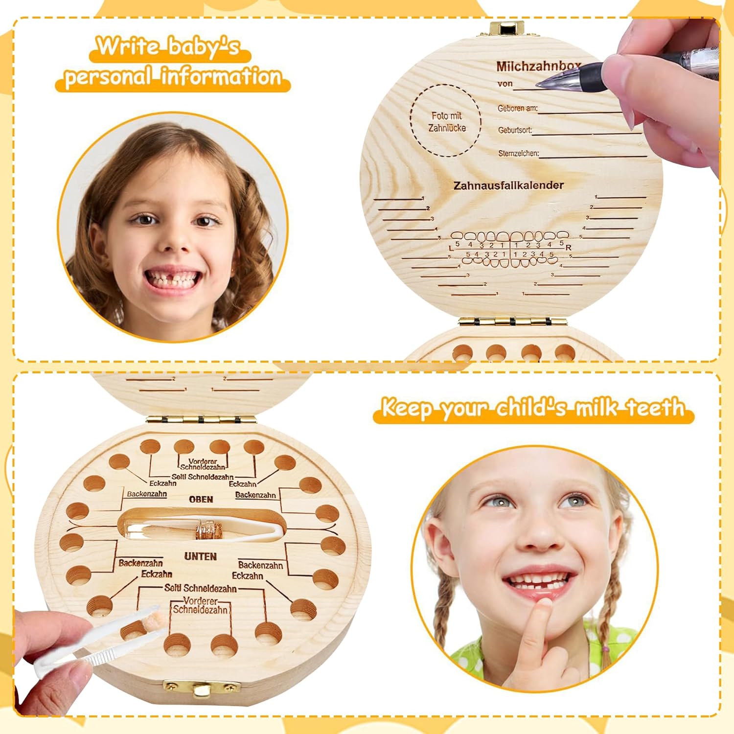 Thumbnail 3 de Shengruili Zahnbox aus Holz für Milchzähne (Cube Tray, Würfelform)