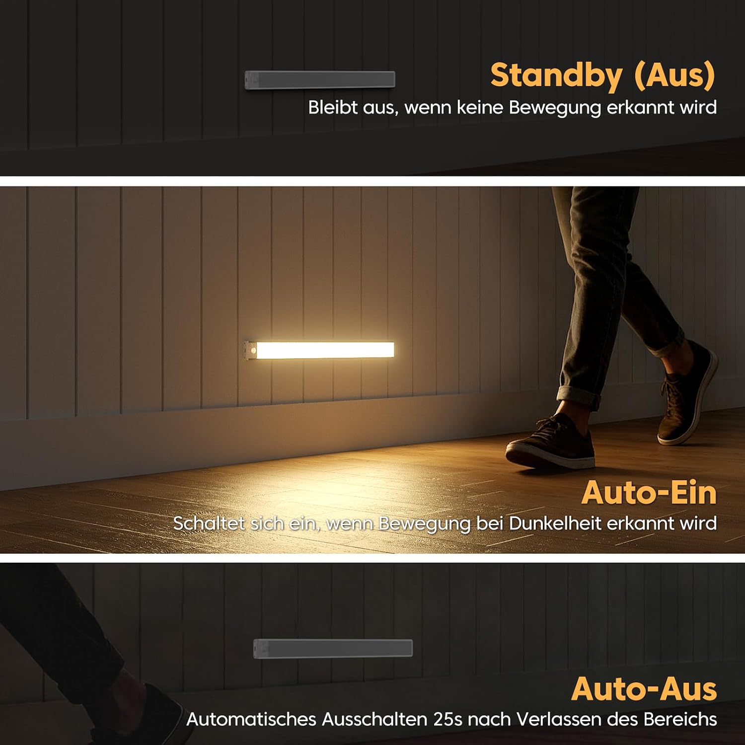 Detalle 1 de LED Schrankbeleuchtung 3-Farben 25 cm Akku