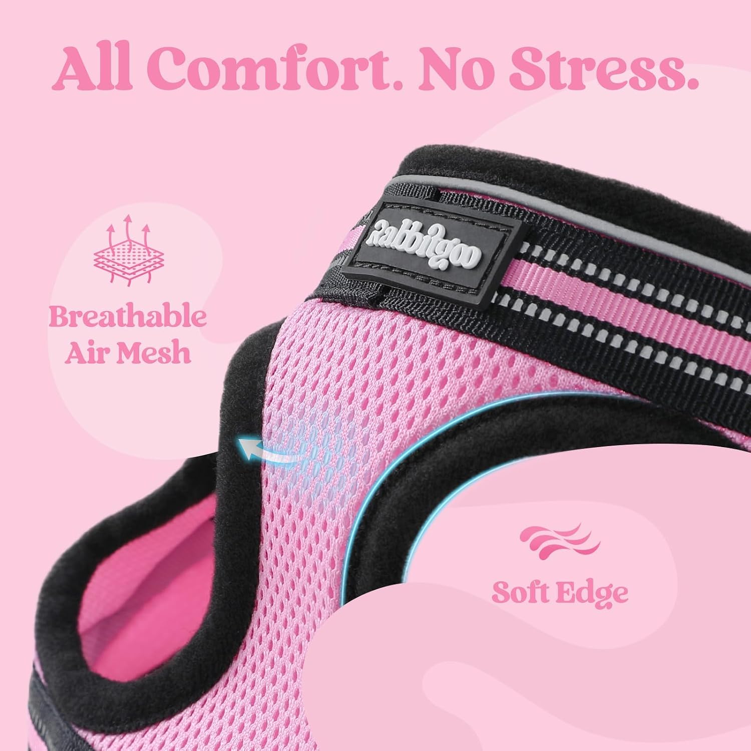 Thumbnail 6 de Rabbitgoo Cat Harness and Lead Set (Size S) – Soft Step-in Vest, Pink, Escape-Proof