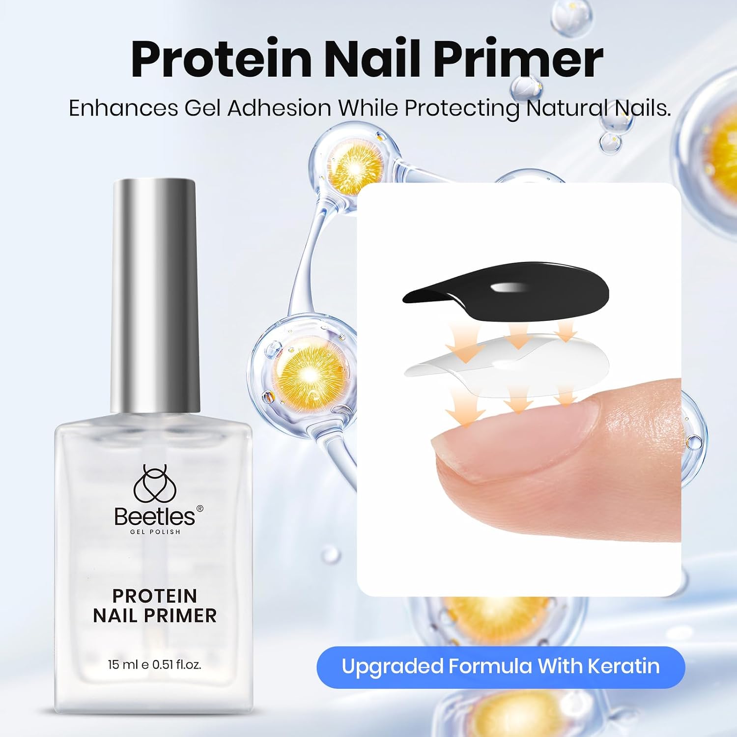 Detalle 2 de Beetles Gel Base and Top Coat Kit with Dehydrator and Acid-Free Primer, 4 x 15 mL