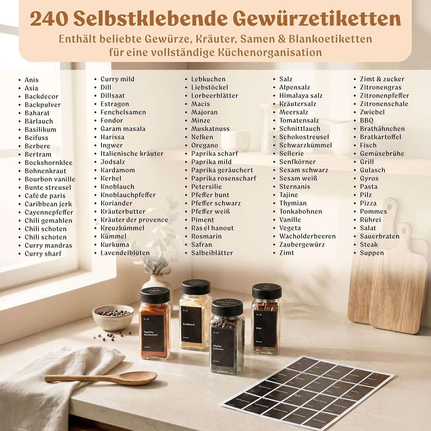 Thumbnail 5 de EDELHAUS Gewürzgläser Eckig Set 24x120ml