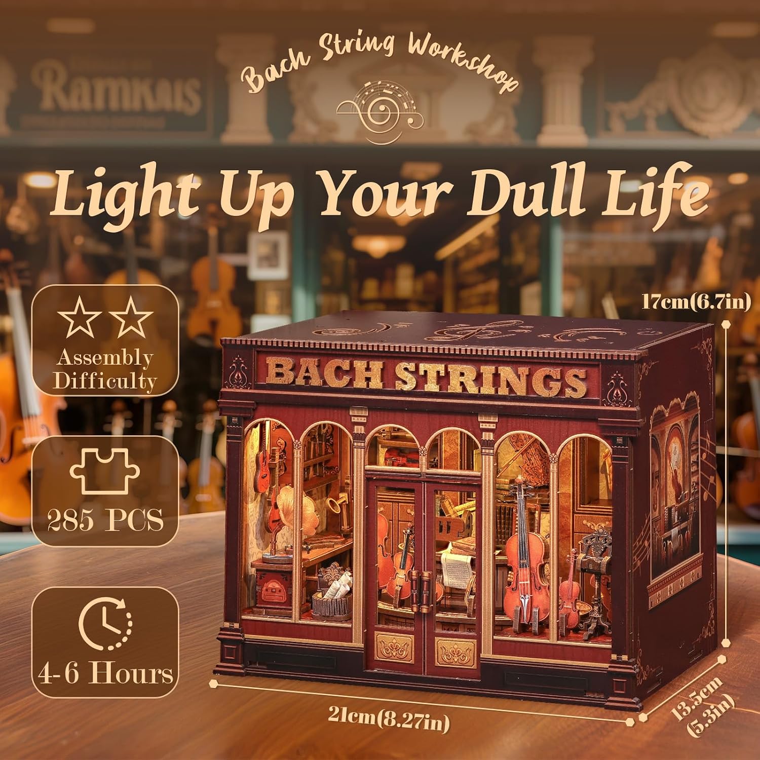Thumbnail 1 de Fsolis Book Nook Kit Rose Detective Agency — 3D Wooden Puzzle Miniature House for Adult DIY