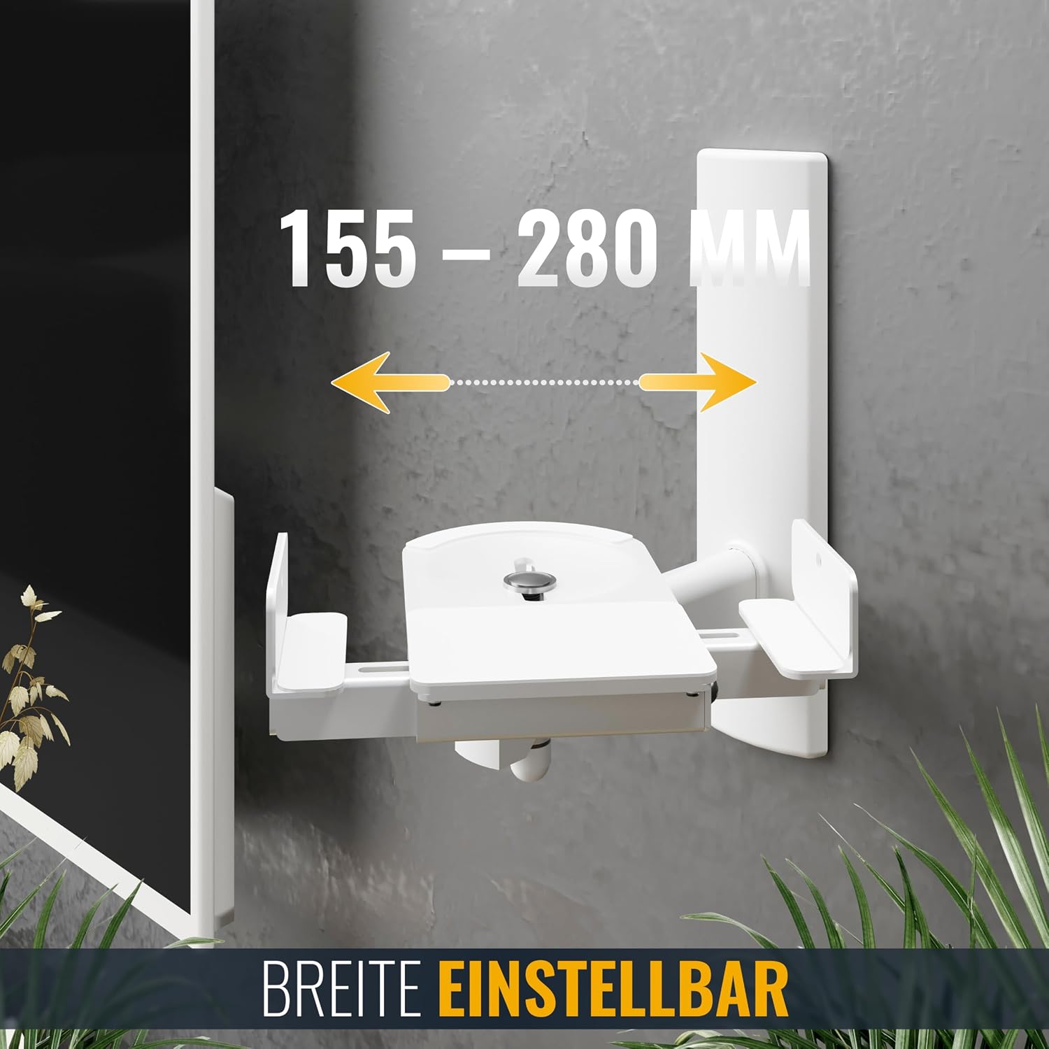 Detalle de RICOO LH023-W Lautsprecherwandhalterung 2er-Set – schwenkbar, neigbar, maximale Belastbarkeit 25 kg