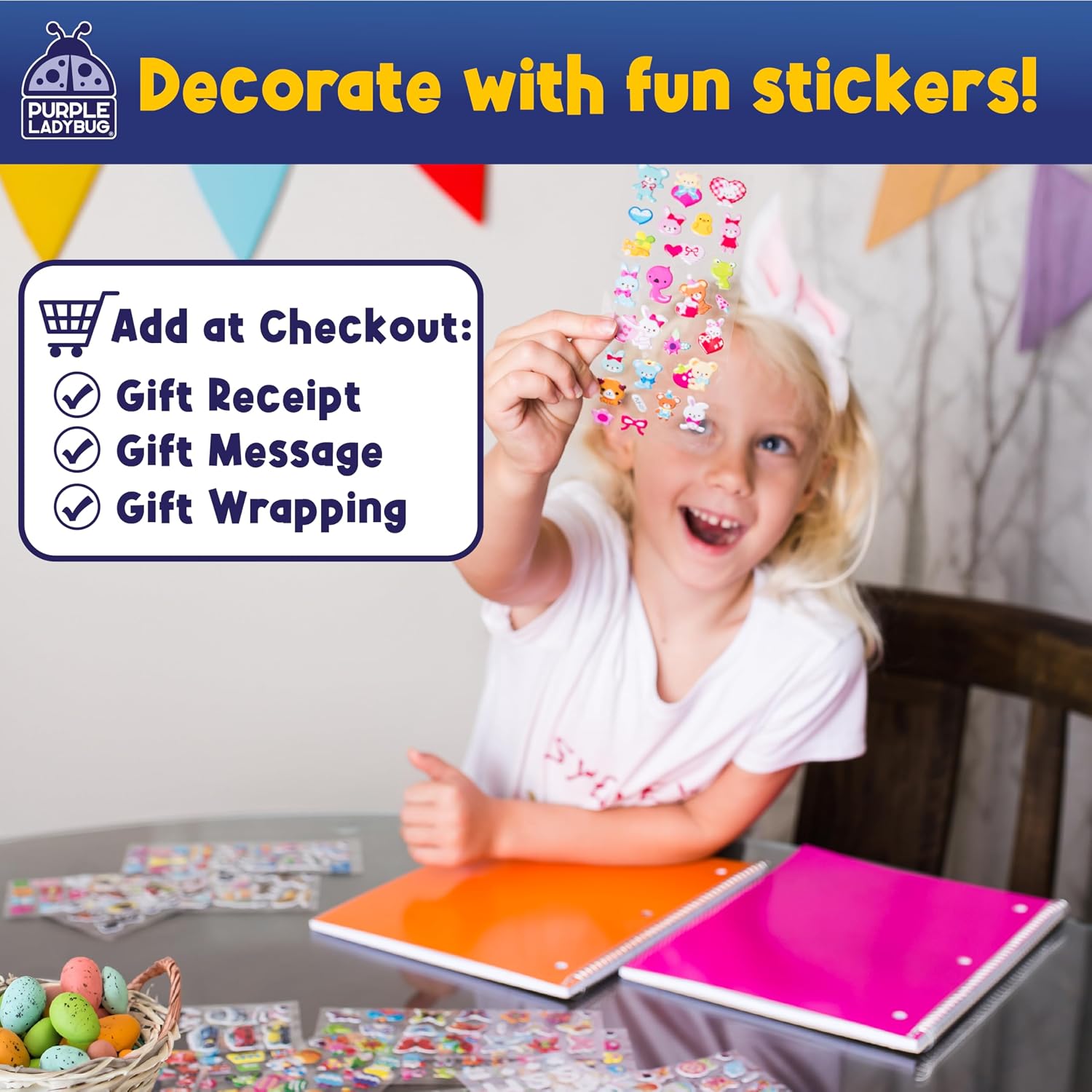 Detalle 2 de PURPLE LADYBUG 2000 PCS 3D Puffy Stickers for Kids 🎨