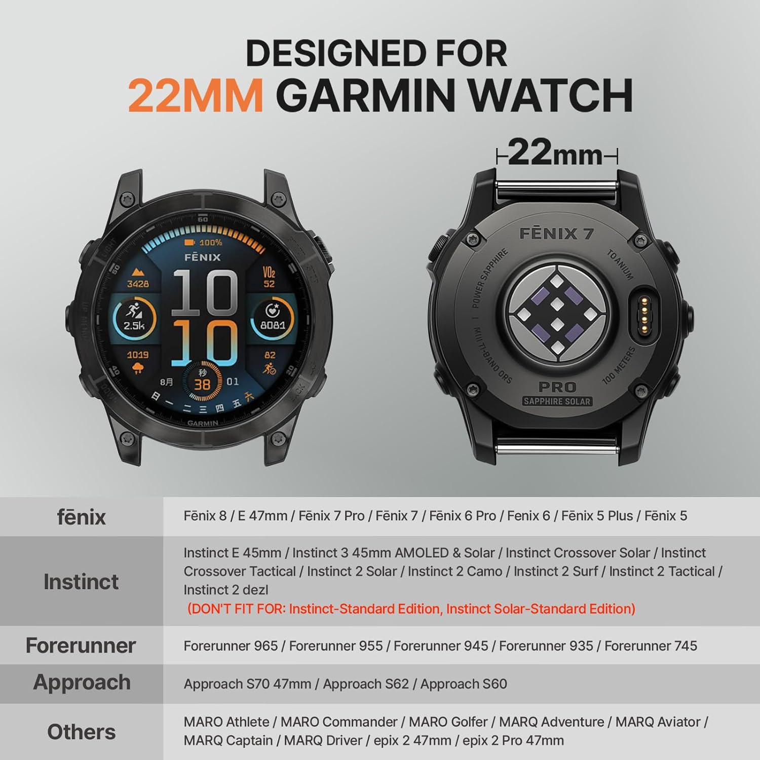 Thumbnail 1 de Bandletic Nylon QuickFit 22mm Strap for Garmin Fenix, Forerunner and More