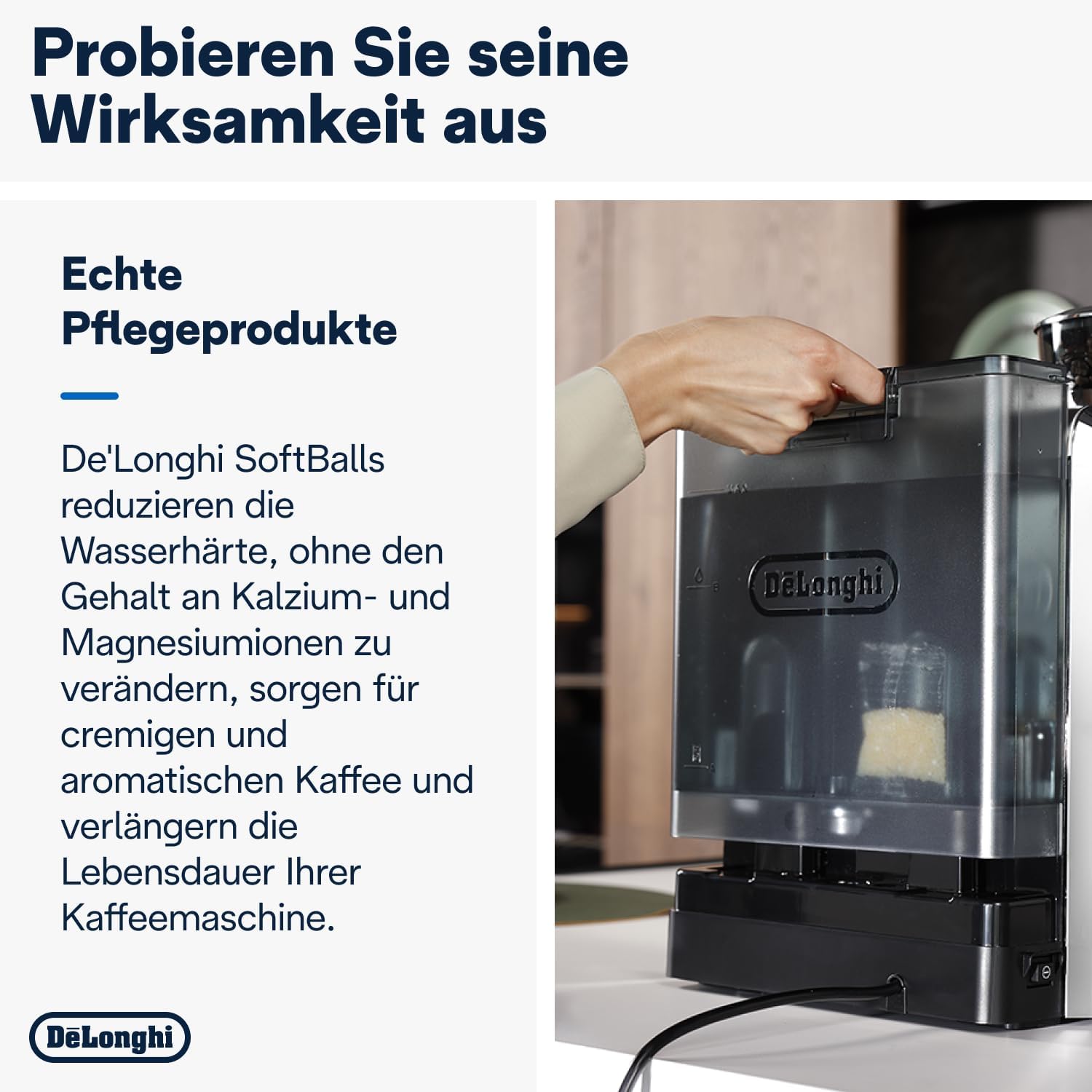 Thumbnail 3 de De’Longhi SoftBalls DLSC551 Antikalk-Kügelchen für Wassertank-Kaffeemaschinen – 2 Beutel