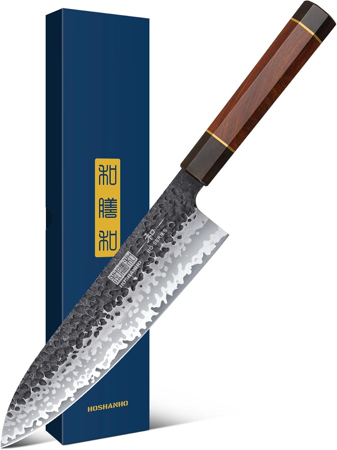 Detalle de HOSHANHO 8 inch Chef Knife, Gyuto with 9-Layer Steel and Rosewood Handle