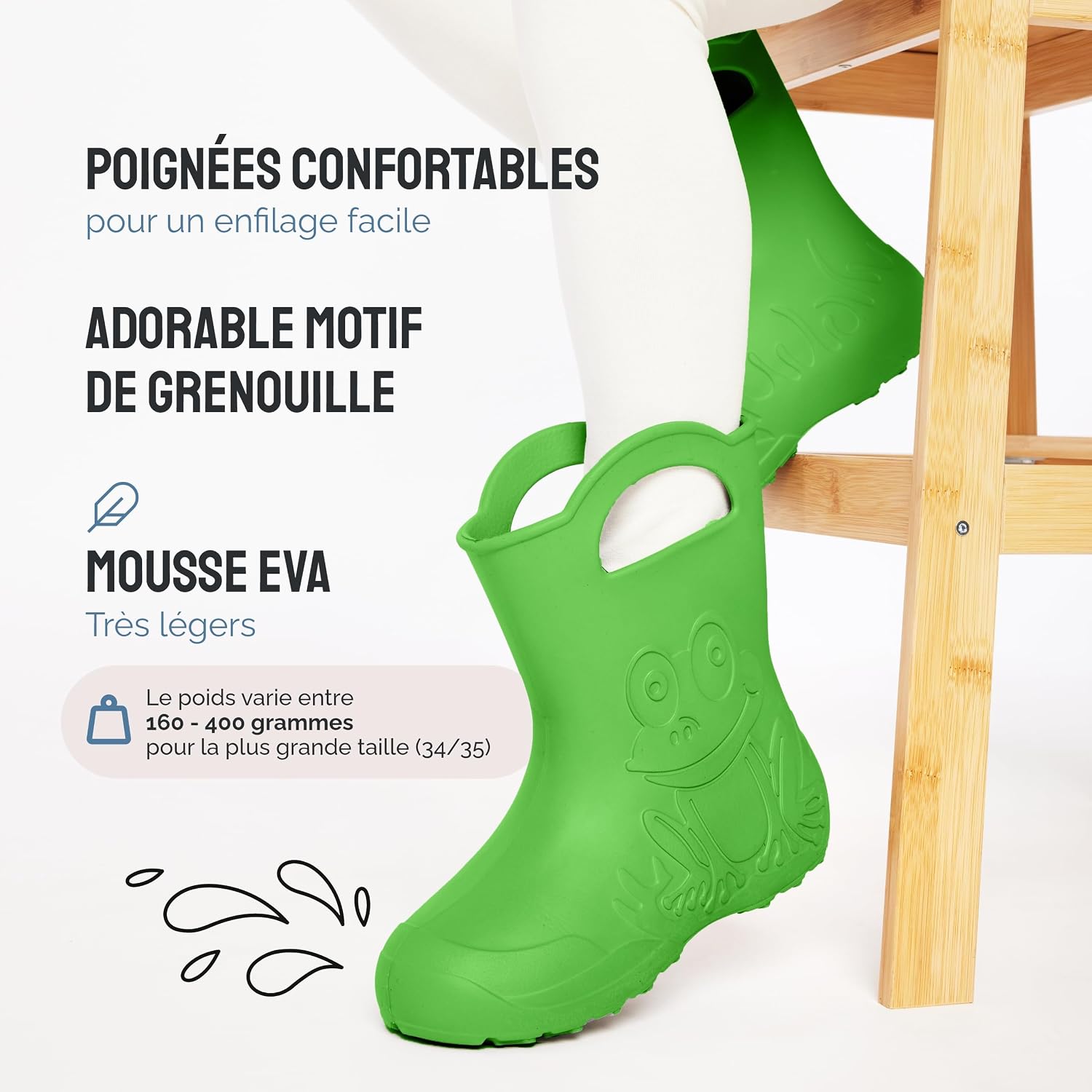 Detalle 2 de Ladeheid LA-CA-01 Bottes pluie enfant ultralégères