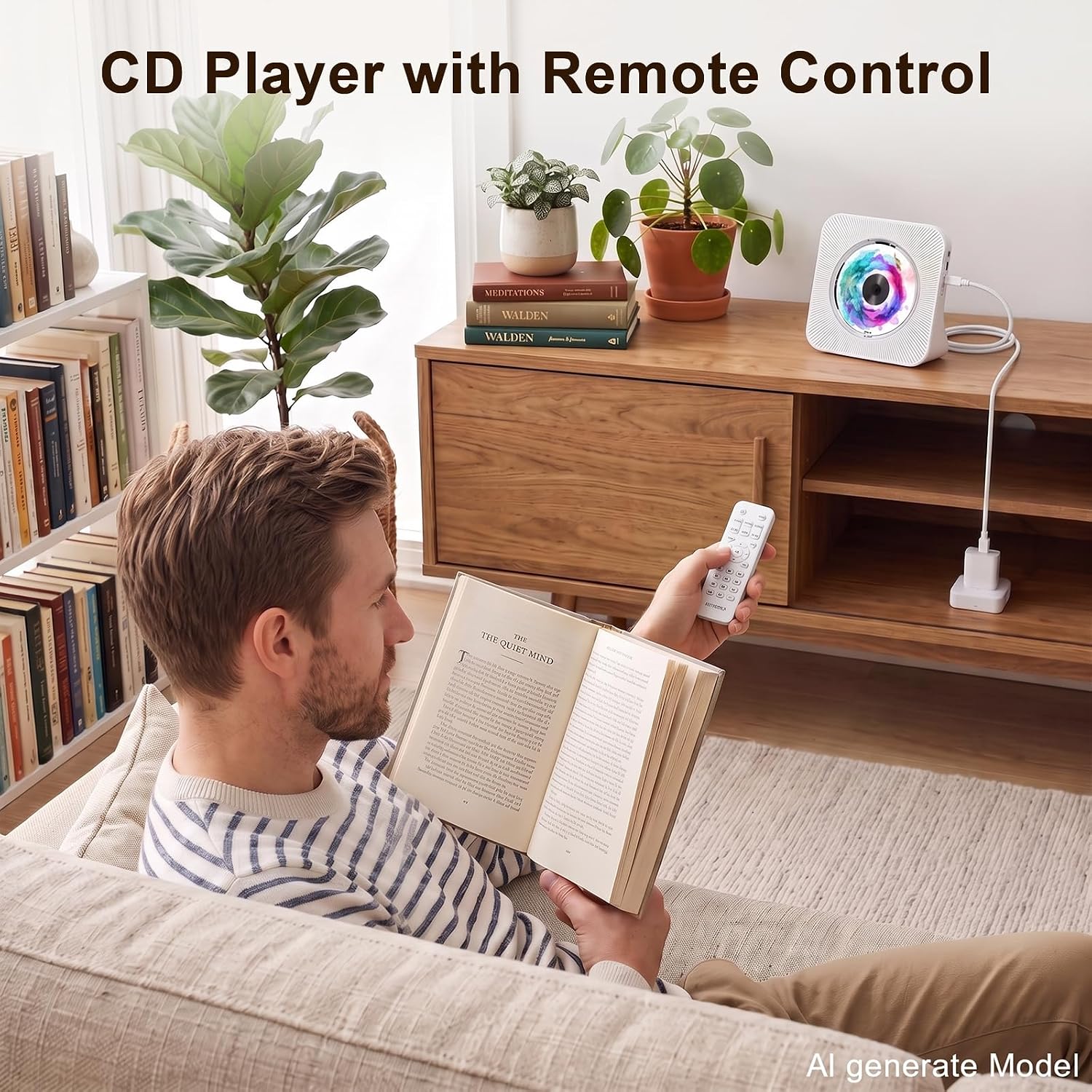 Thumbnail 6 de Gueray Portable CD Player with Bluetooth: Desktop Hi‑Fi CD Player with Built-In Dual Speakers