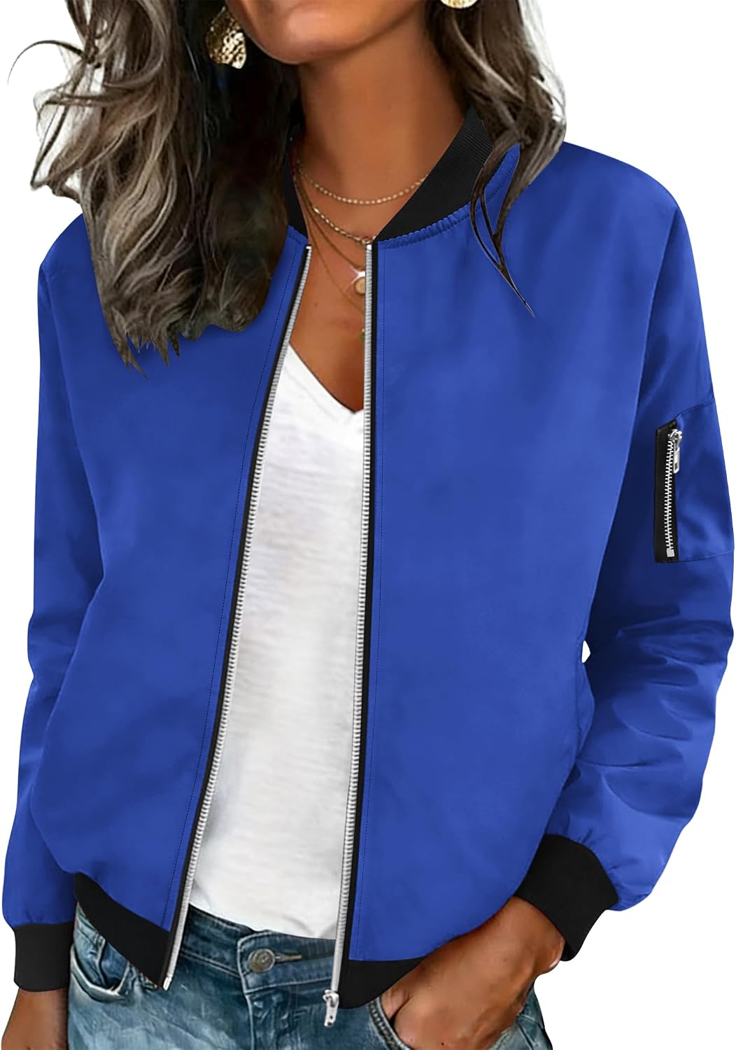 Detalle de HOTOUCH Women's Bomber Jacket, Polyester