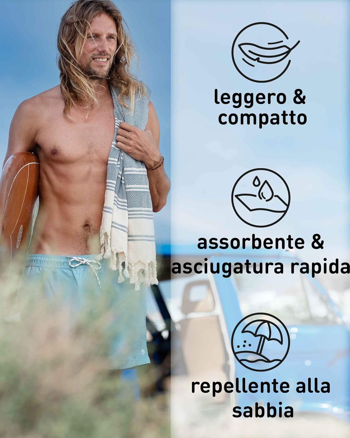 Detalle 2 de Fit-Flip telo hammam fouta 100x200 cm