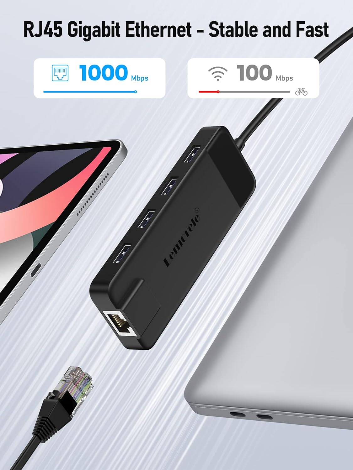 Thumbnail 2 de Lemorele USB C Hub Dock 10-in-1: a practical multiport adapter for MacBook, iPad and more