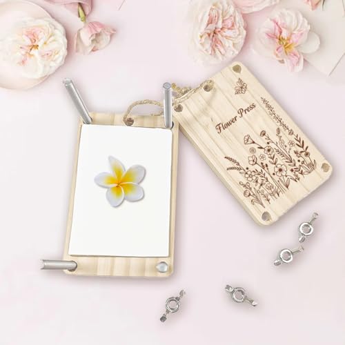 Thumbnail 3 de PRESSINART Kit de Prensado de Flores de Madera con Prensa (2.5 x 3.9 pulgadas) – Set completo para prensar flores y hojas