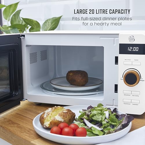 Thumbnail 2 de Swan SM22036LWHTN Nordic LED Digital Microwave 20L, 800W, White