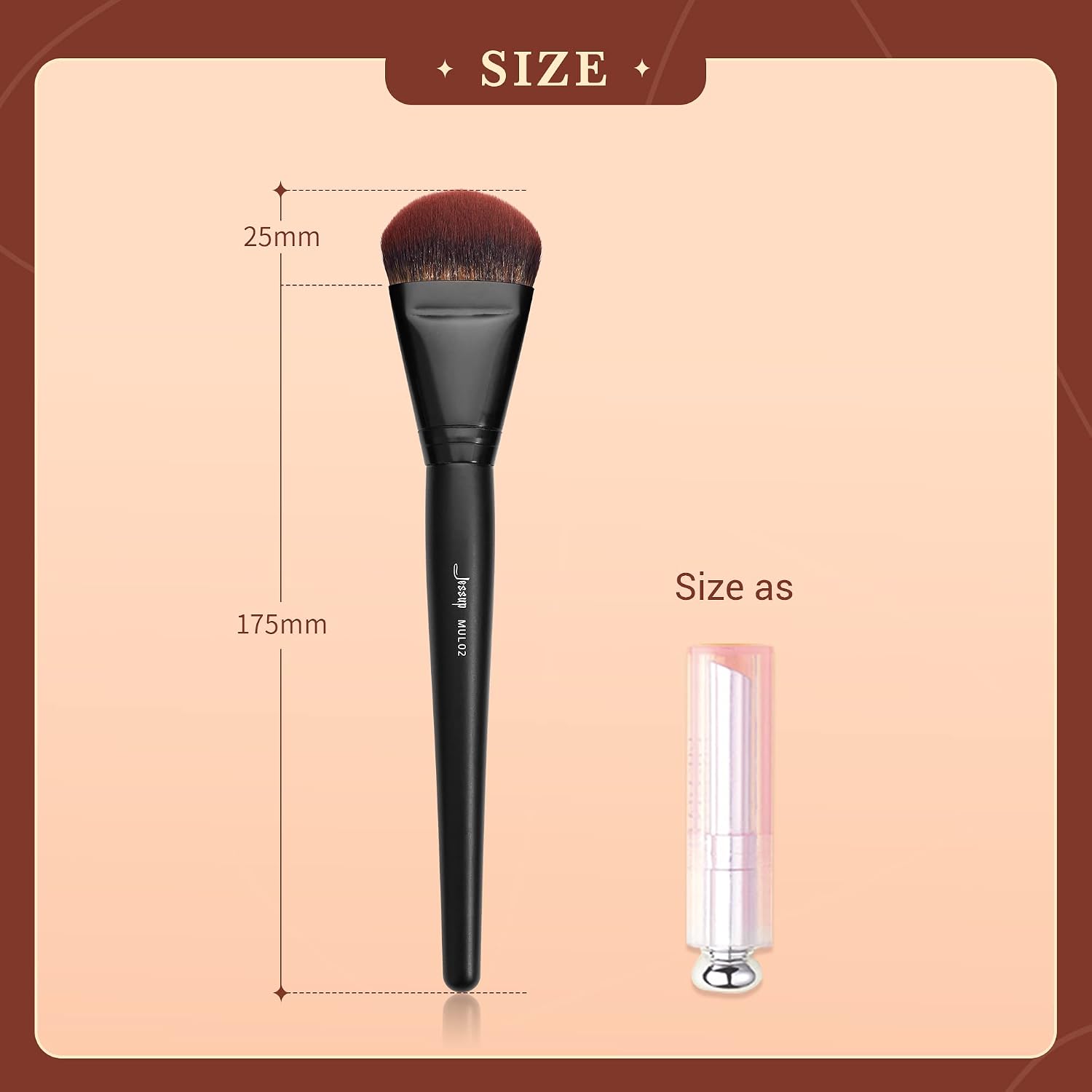 Thumbnail 5 de Jessup MUL02 schuine foundationkwast voor vloeibare make-up, met dichte nylon haren