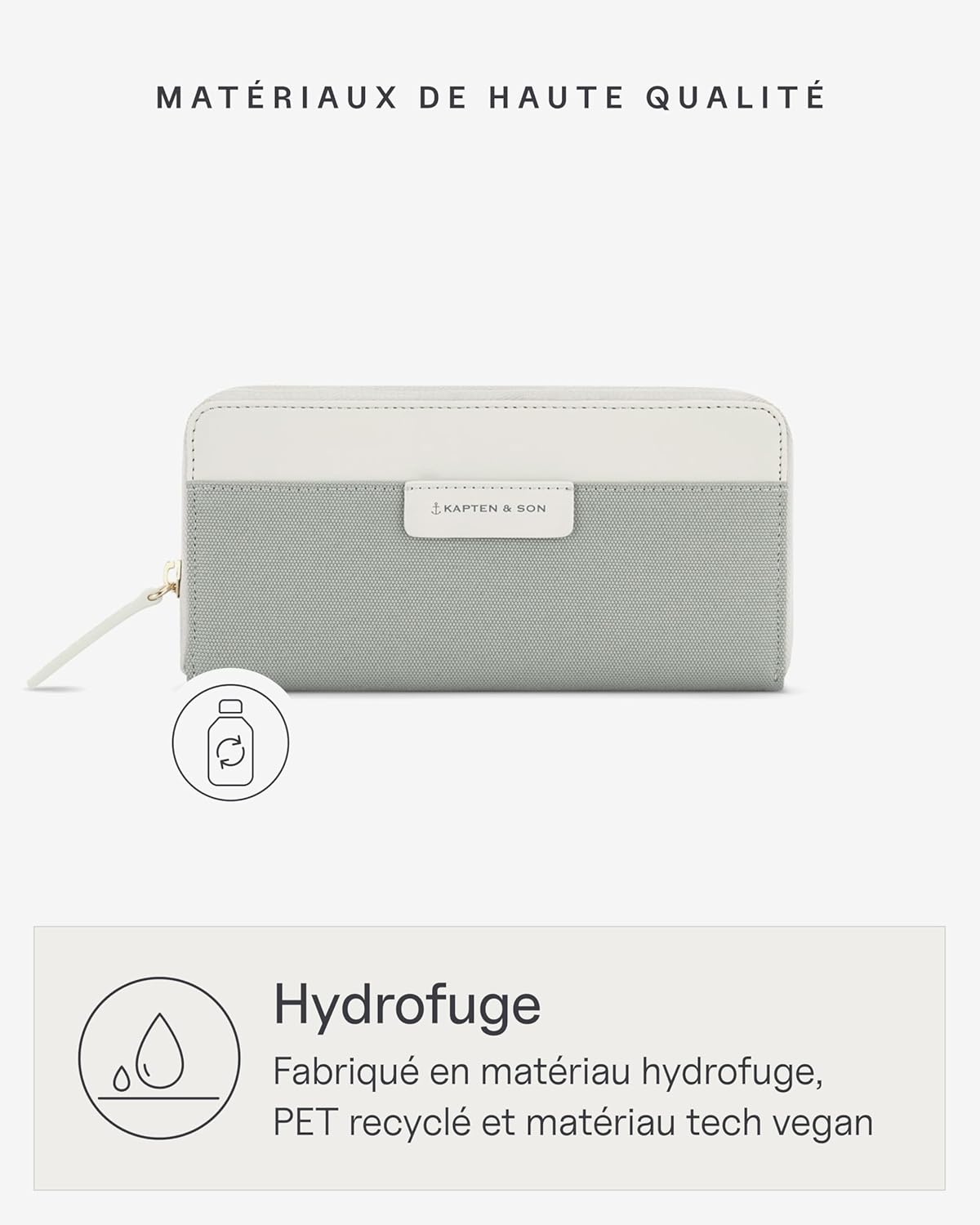 Detalle 2 de Kapten & Son Bergen Pro Wallet L Muted Sage — l'équilibre entre style et organisation