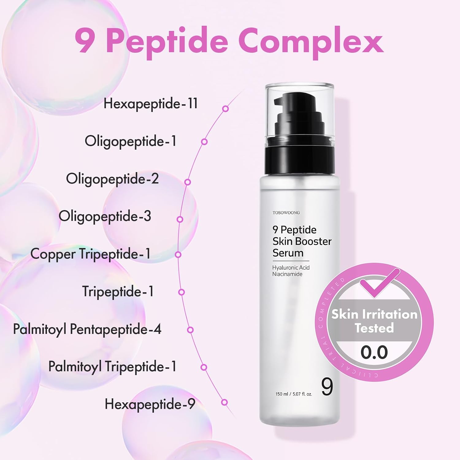 Thumbnail 4 de TOSOWOONG 9 Peptide Skin Booster Siero: siero viso potenziante con 9 peptidi, Niacinamide e acido ialuronico