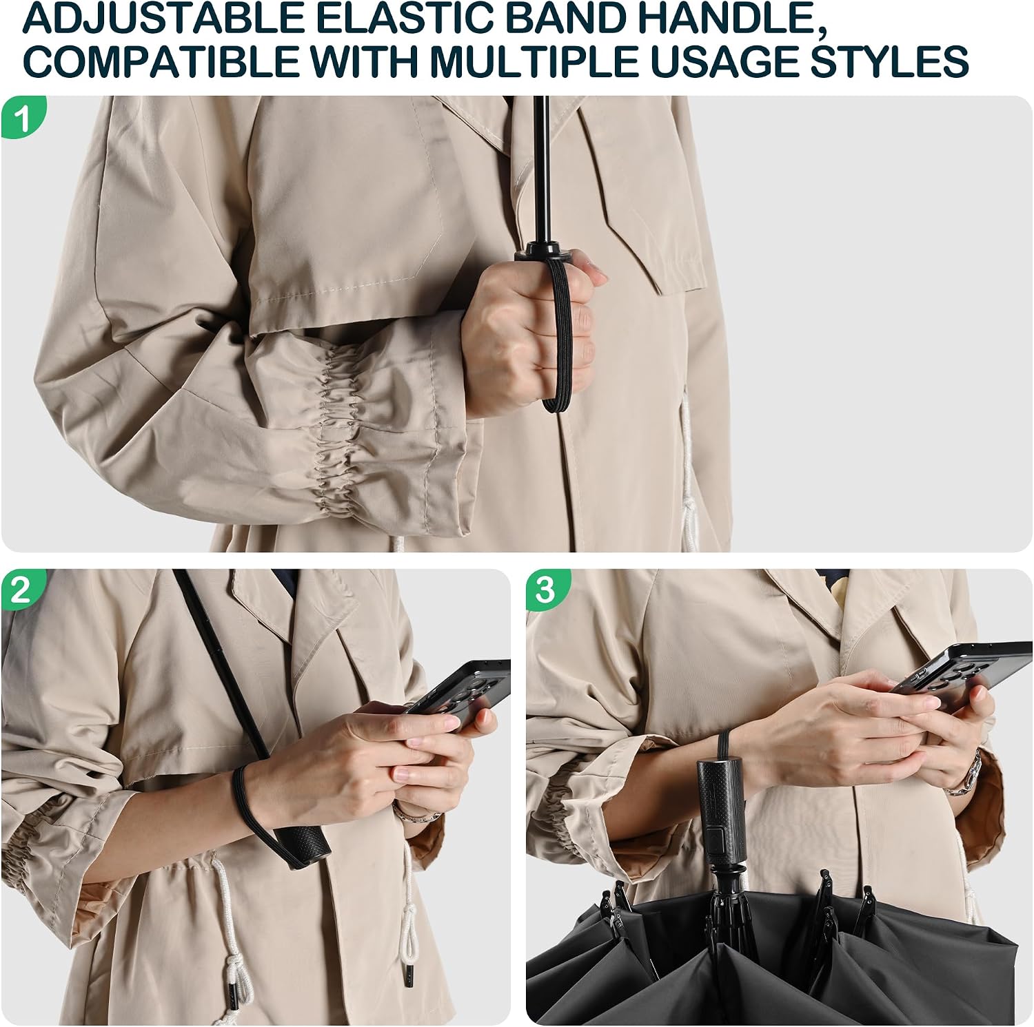Thumbnail 6 de ACEIken reverse close folding windproof travel umbrella – auto open/close compact compact and portable