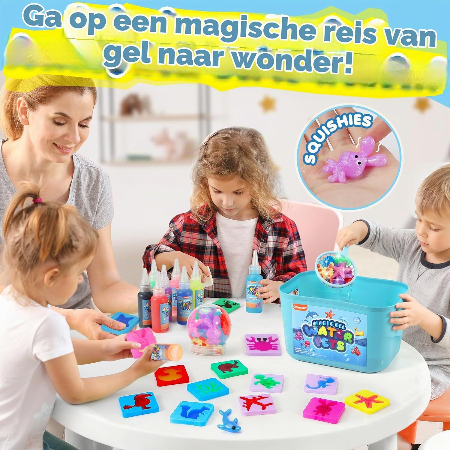 Detalle 2 de URMYWO UR-SMF01AD-EU magische watergelset met 20 kleuren en 24 vormen