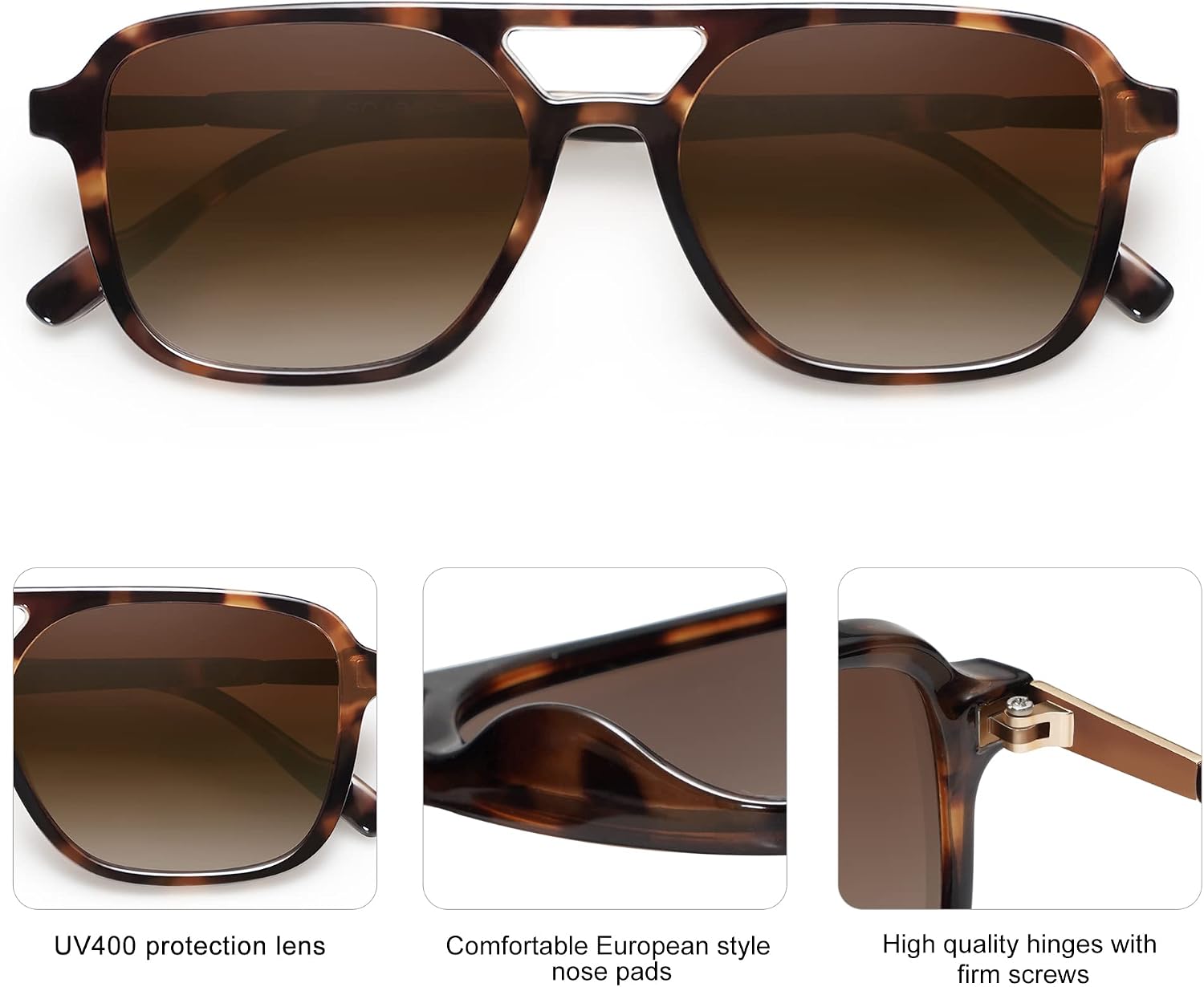 Thumbnail 5 de SOJOS SJ2202C3 Retro Aviator Sunglasses – Timeless Rectangle Aviators for Everyone